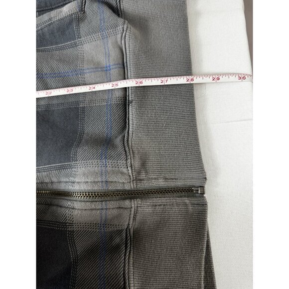 Mens Crewneck XL Gray Blue Plaid Zip Up Sweatshirt Jacket Preppy Academia Sporty - Picture 7 of 7